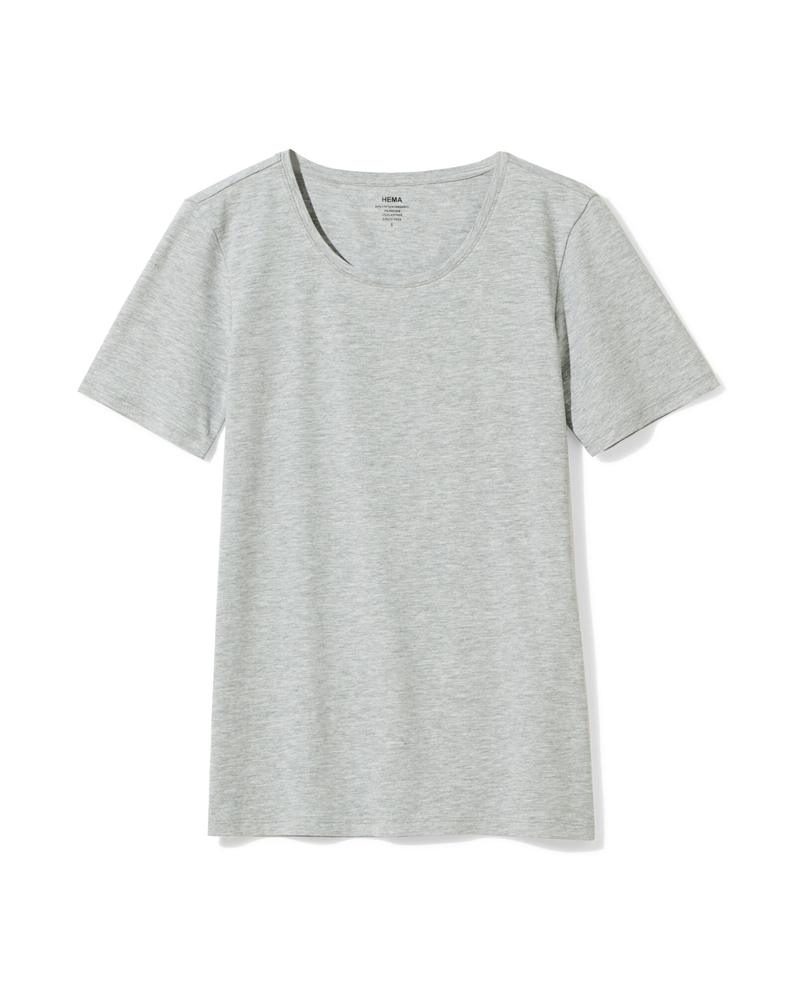 dames T-shirt slim fit o-hals lichtgrijs lichtgrijs - 36300380LIGHTGREY - HEMA