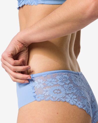 damesbrazilian micro met kant blauw - 19600714BLUE - HEMA