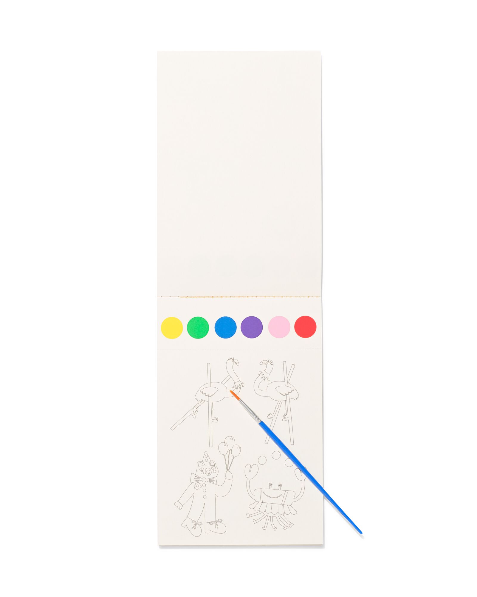 livre d'aquarelle avec pinceau 14x21cm cirque - 15900464 - HEMA