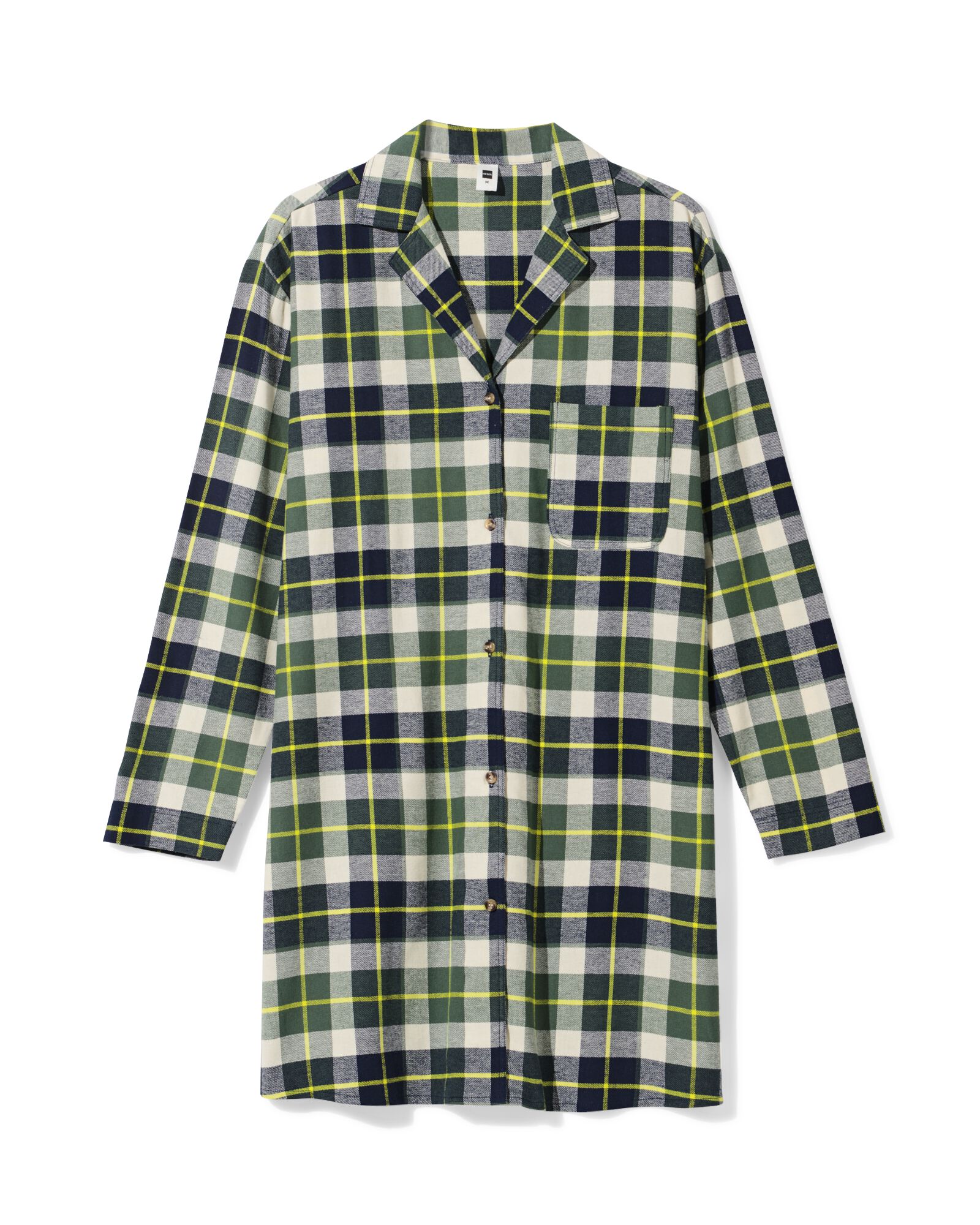 Damennachthemd aus Flanell, kariert dunkelblau dunkelblau - 23412015DARKBLUE - HEMA