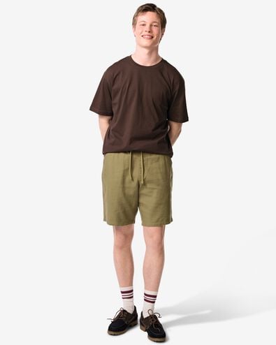 herenshort Wes regular fit poplin middengroen middengroen - 2149630MIDGREEN - HEMA