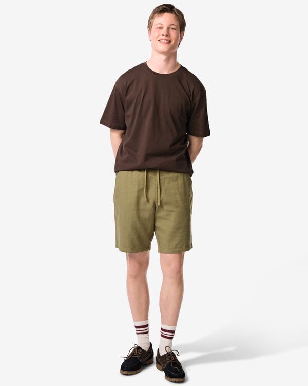 herenshort Wes regular fit poplin middengroen middengroen - 2149630MIDGREEN - HEMA