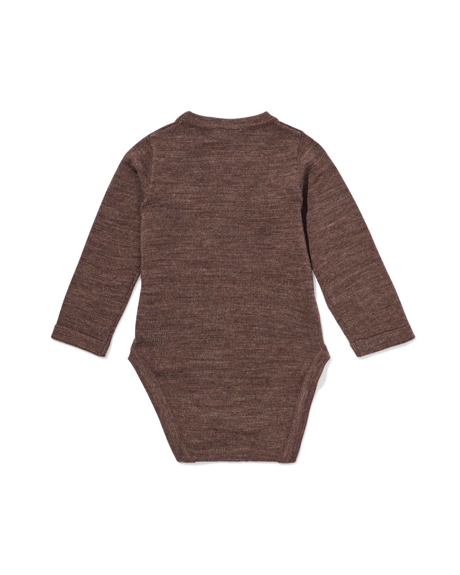newborn overslag body merinowol bruin bruin - 33442920BROWN - HEMA