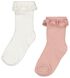 2 paires de chaussettes bébé - dentelle rose rose - 1000023523 - HEMA