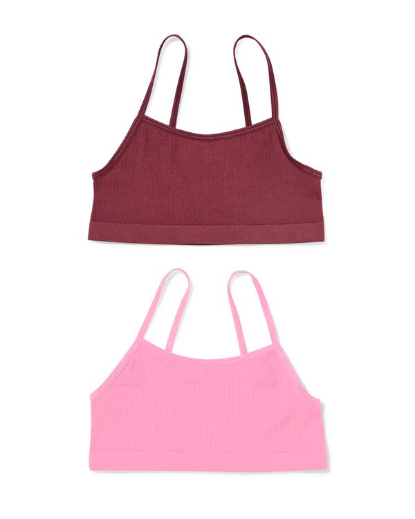 top c&ocirc;tel&eacute; sans couture enfant - lot de 2 marron marron - 19301740BROWN - HEMA