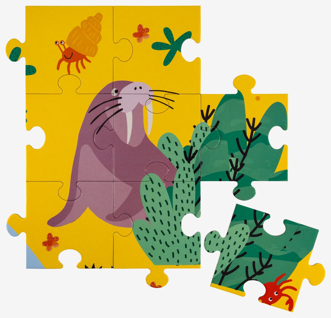 puzzle de sol animaux sauvages 80x60 48 pièces - 15180078 - HEMA