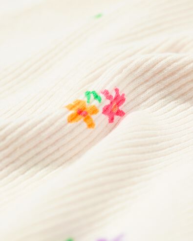 pyjacourt enfant avec fleurs côte coton/stretch blanc cassé 110/116 - 23081583 - HEMA