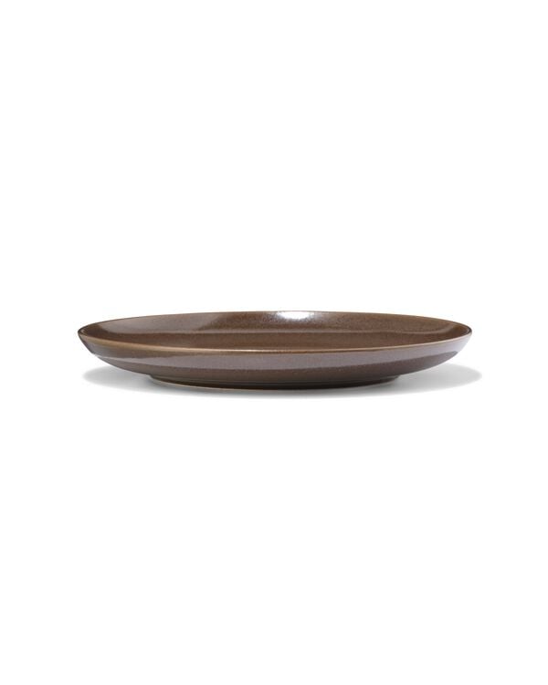 petite assiette ⌀ 21 cm Puur &eacute;mail r&eacute;actif brun fonc&eacute; - 9650402 - HEMA