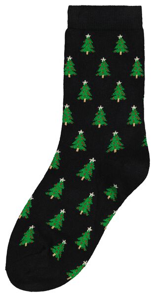 Damen-Socken, Weihnachtsbäume schwarz schwarz - 1000025995 - HEMA