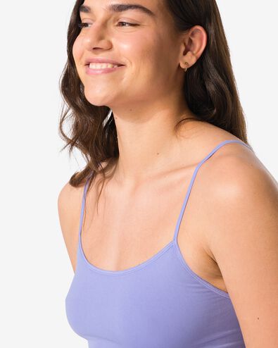 dameshemd naadloos micro spaghettibandjes blauw - 19601034BLUE - HEMA