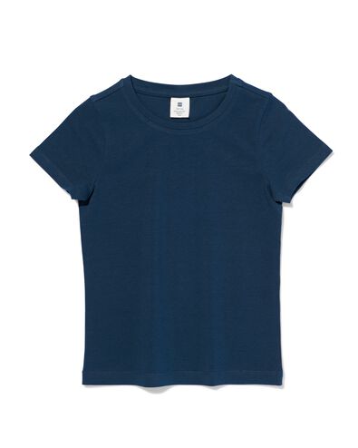 t-shirt enfant - coton bio bleu foncé 146/152 - 30832385 - HEMA