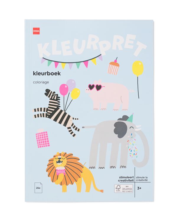 cahier de coloriage AA animaux de la f&ecirc;te - 15900421 - HEMA