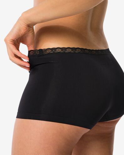 boxer femme sans coutures microfibre avec dentelle noir noir - 1000002002 - HEMA