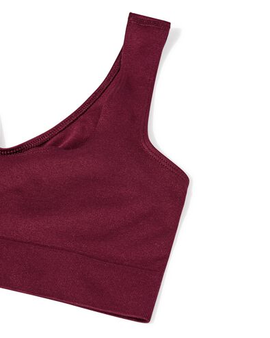 haut non pr&eacute;form&eacute; sans armature ni couture bordeaux - 21801090BURGUNDYRED - HEMA