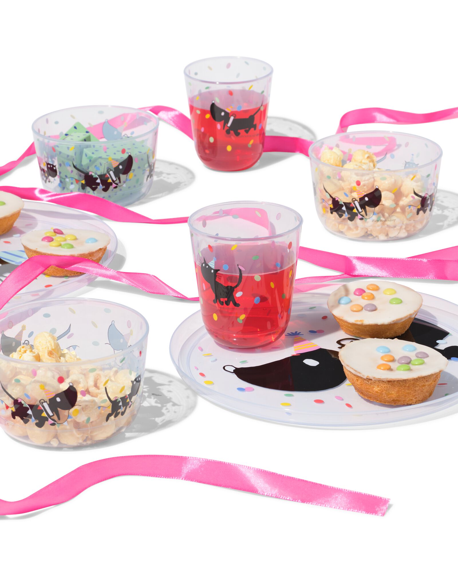 Takkie en Siepie herbruikbare bekers confetti - 4 stuks - 14250415 - HEMA