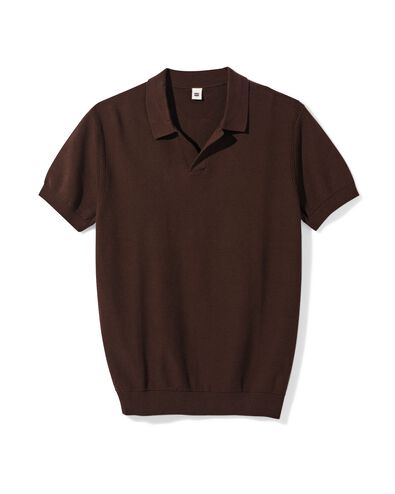 polo homme Kris structure marron fonc&eacute; marron fonc&eacute; - 2189150DARKBROWN - HEMA