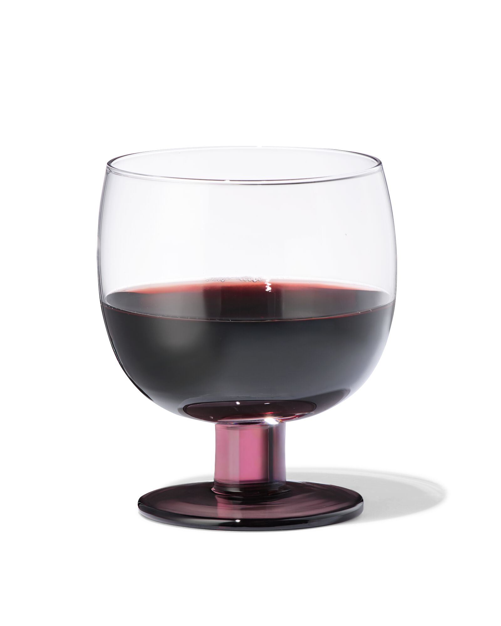 wijnglas 290ml glas gekleurde voet - 9401166 - HEMA