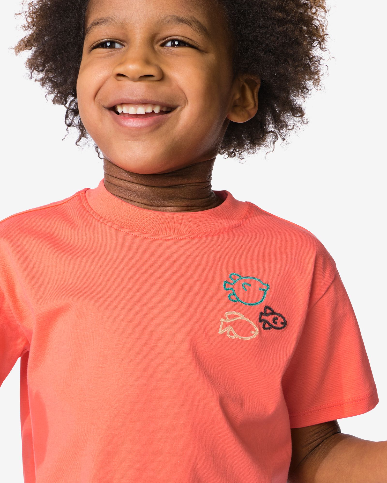 kinder T-shirt dieren koraal koraal - 30717803CORAL - HEMA