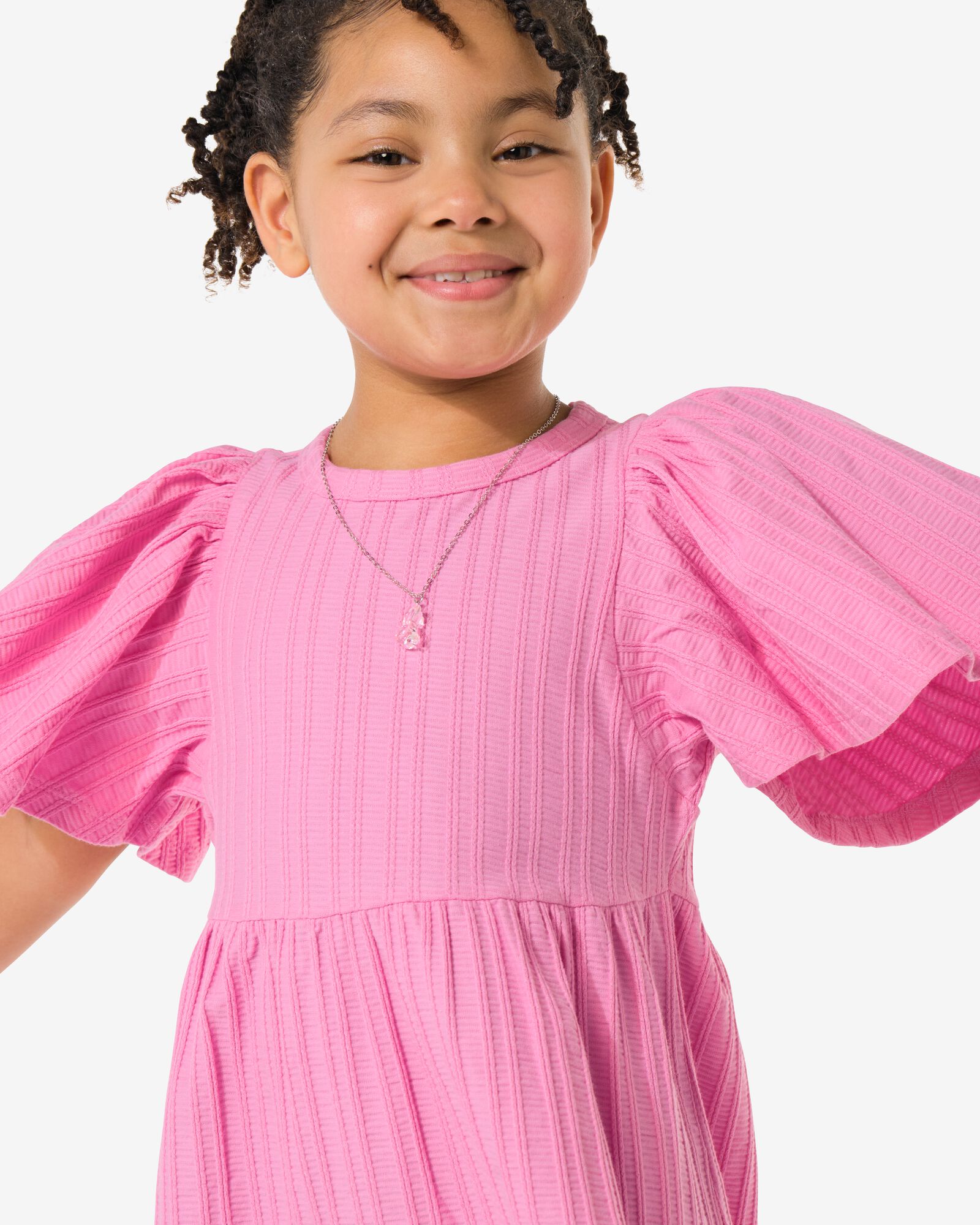 Kinderkleid in A-Linie, gerippt rosa rosa - 30827733PINK - HEMA