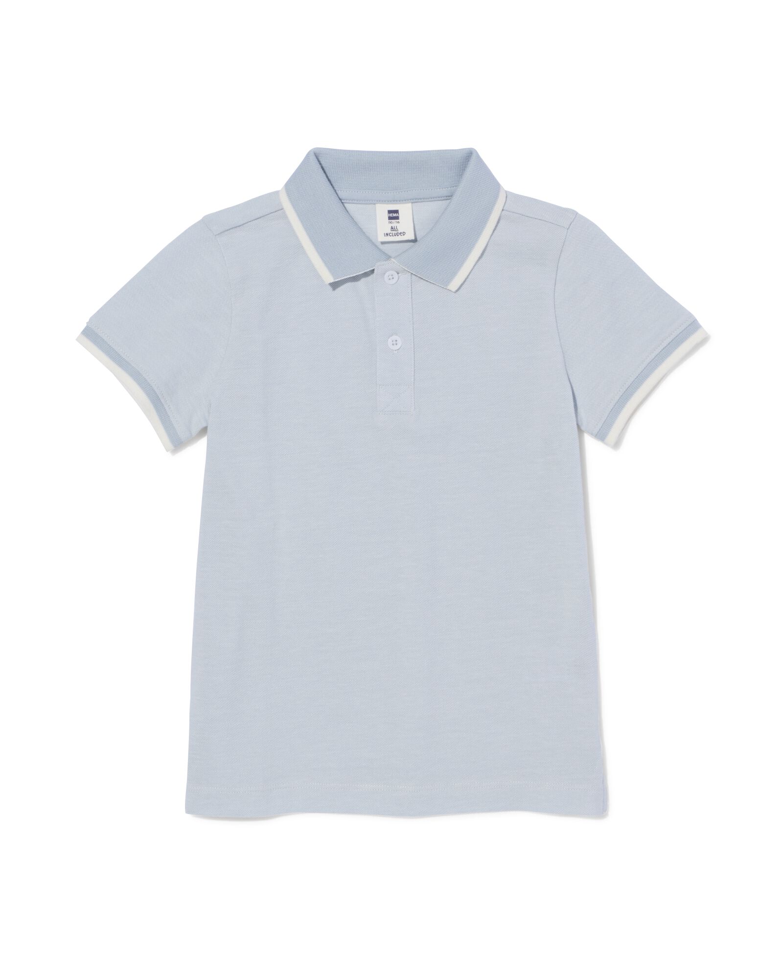 polo enfant  bleu clair - 30740903LIGHTBLUE - HEMA