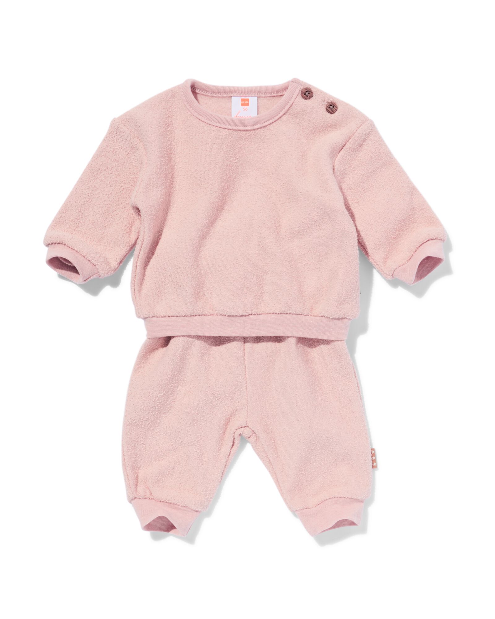 baby kledingset badstof lichtroze - 33408820LIGHTPINK - HEMA