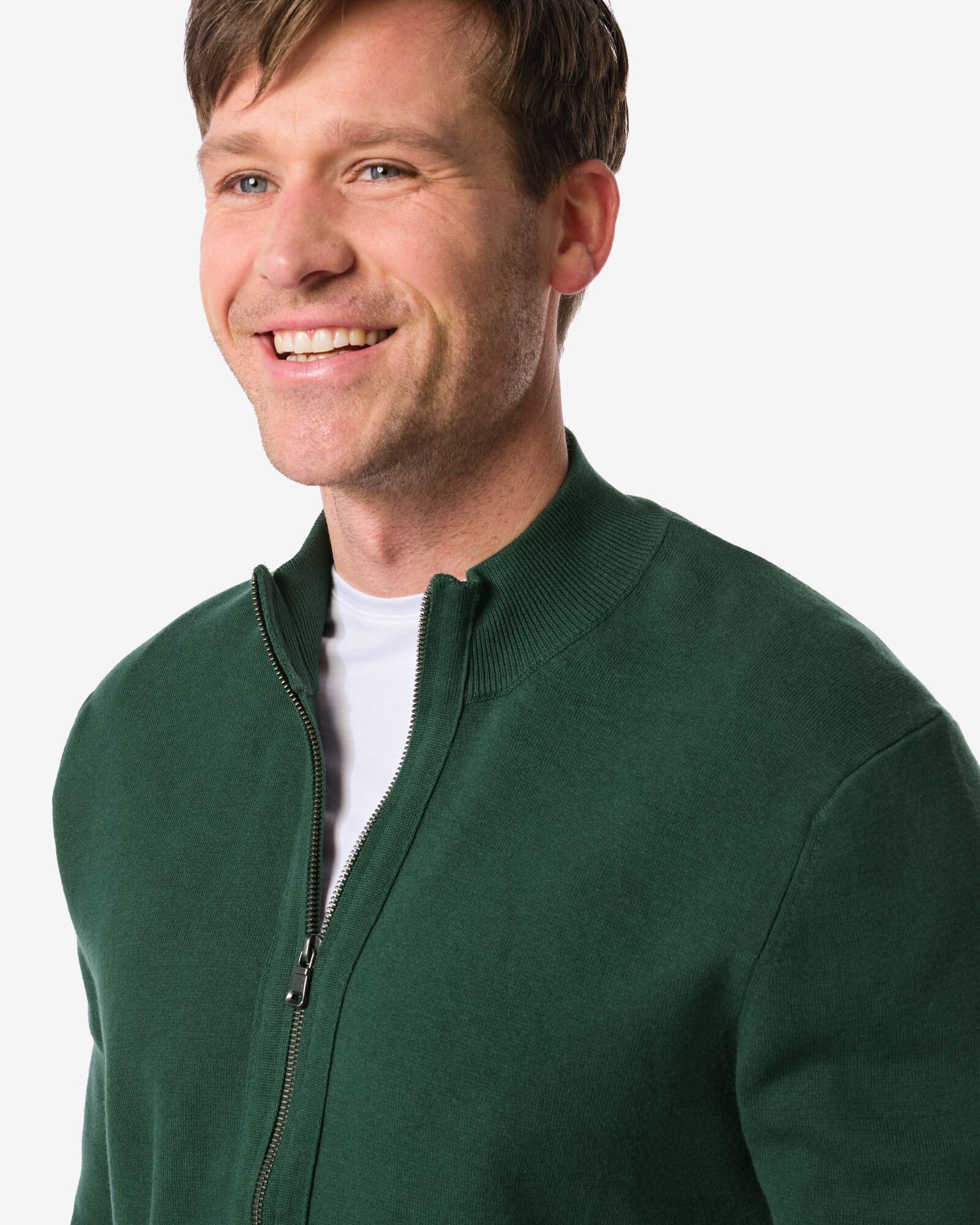 herenvest Milan donkergroen donkergroen - 2140100DARKGREEN - HEMA