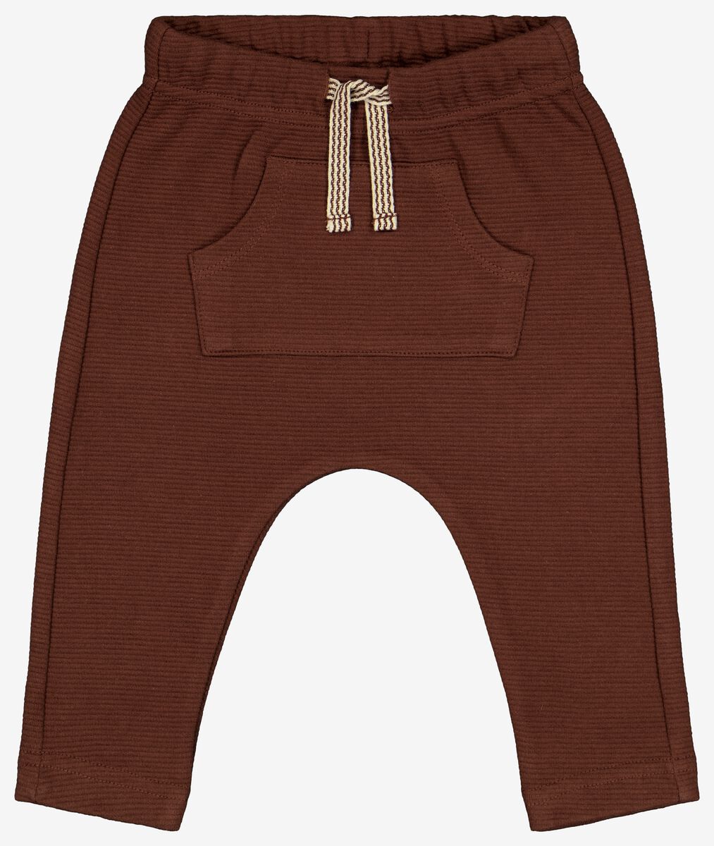 pantalon sweat bébé ottoman côte marron - 1000028213 - HEMA