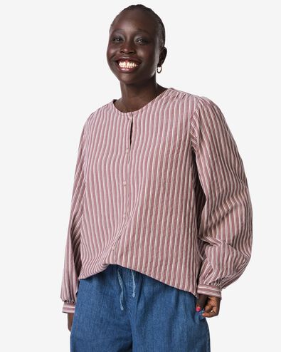 Bluse Sally gestreift bordeauxrot bordeauxrot - 36206930BURGUNDYRED - HEMA