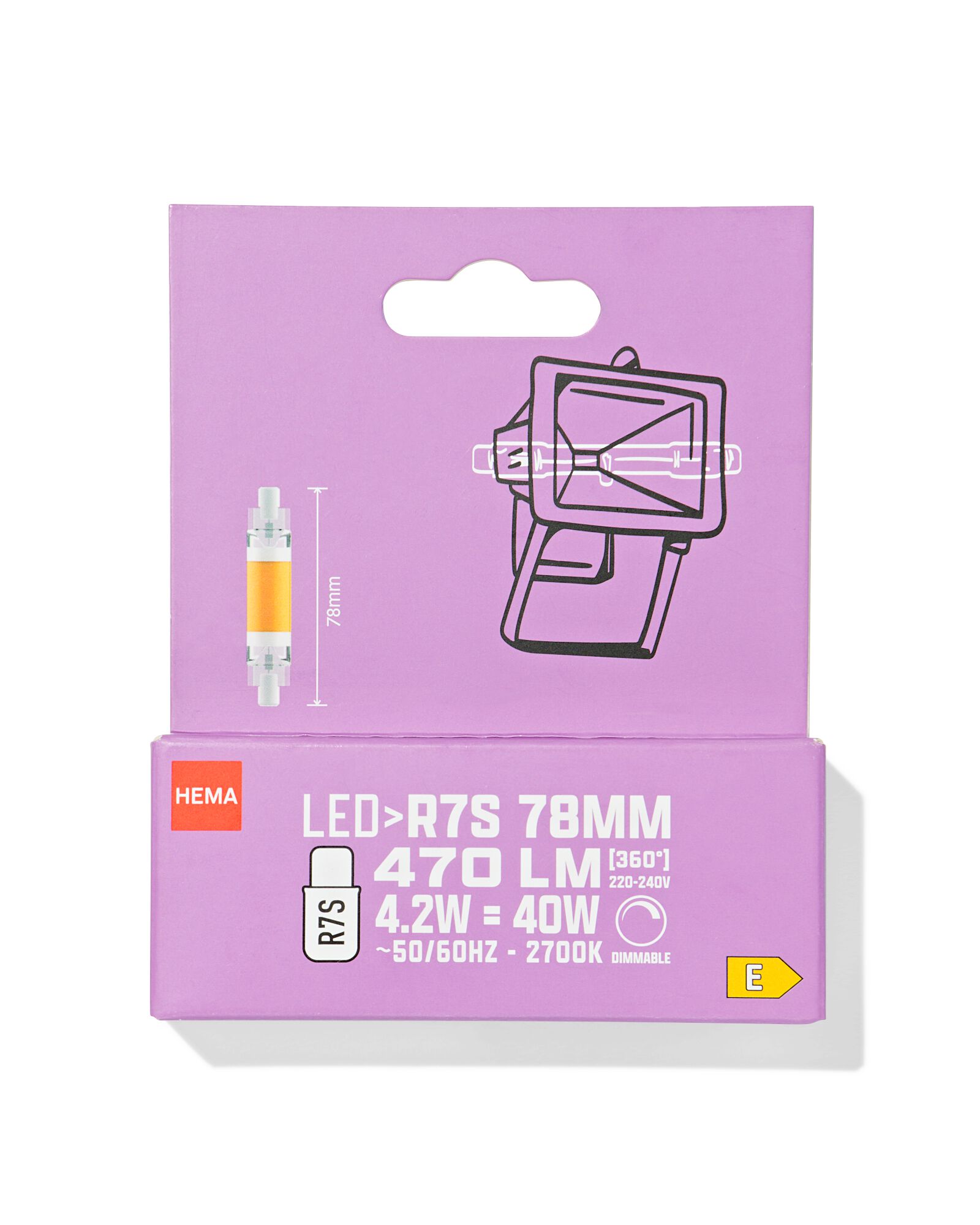 led TL-buis eel GR7S 4.2W 470lm dim - 20000010 - HEMA