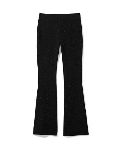pantalon femme patte d&eacute;l&eacute;phant paillettes noir noir - 1000021698 - HEMA