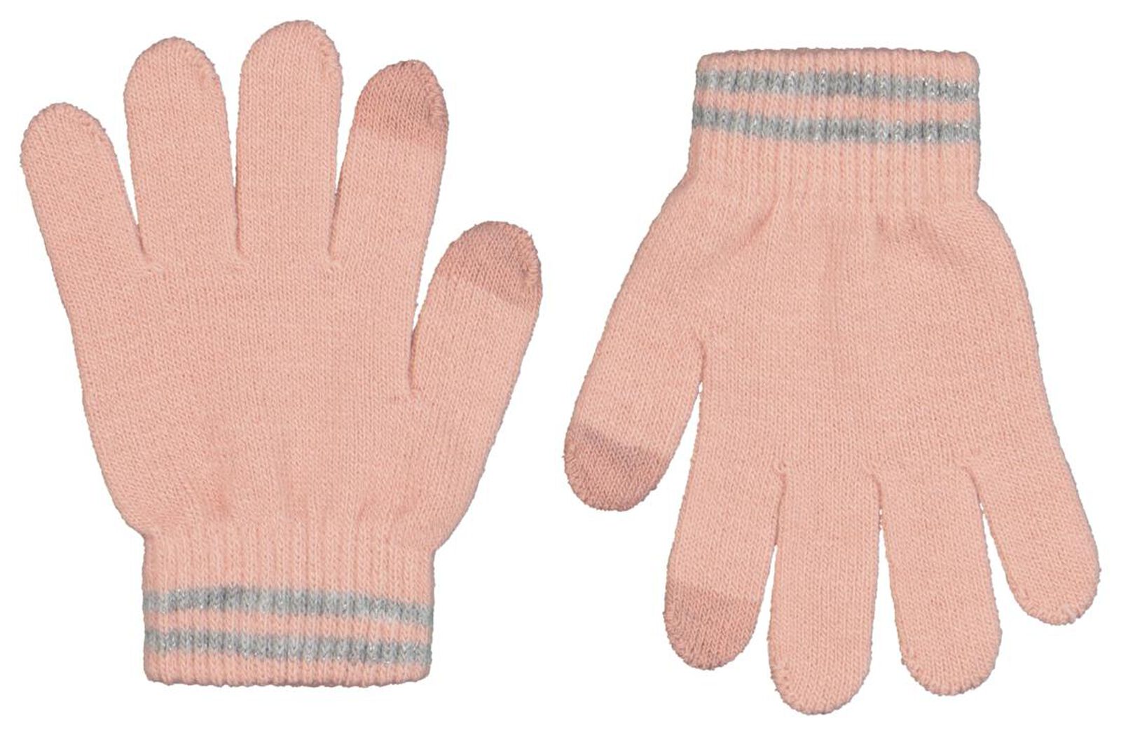 2 paires de gants enfant avec paillettes pour écran tactile rose