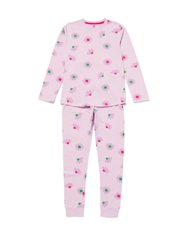 pyjama enfant coton stretch fleurs lilas lilas - 23011580LILAC - HEMA