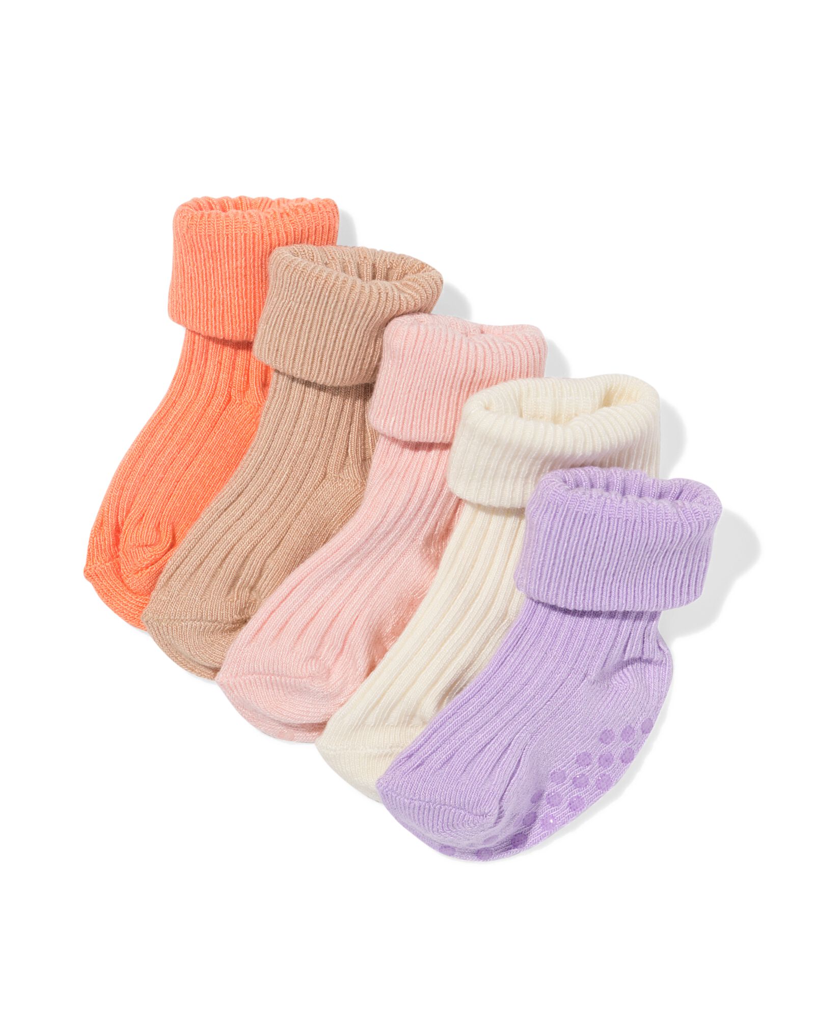 babysokken rib met bamboe - 5 paar roze - 4760120PINK - HEMA