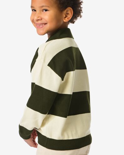 pull enfant en maille fine rayures vert fonc&eacute; vert fonc&eacute; - 30710703DARKGREEN - HEMA