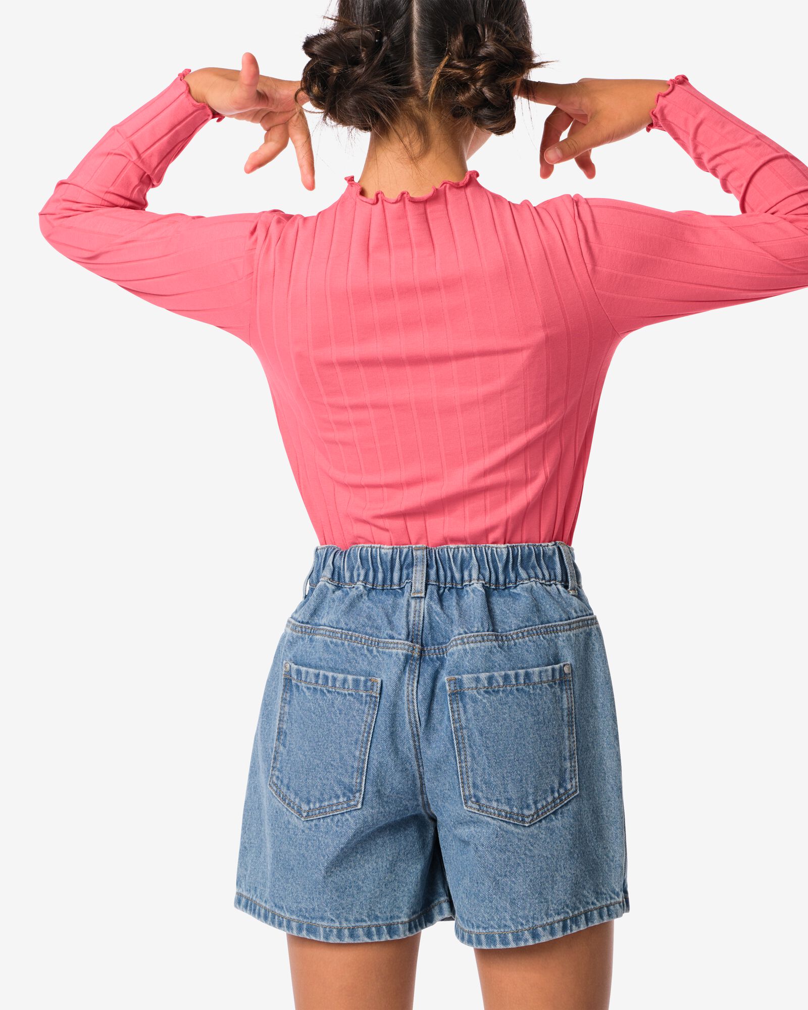 kinderbroekrok met plooien middenblauw - 30872509MIDBLUE - HEMA