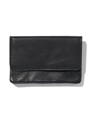 portefeuille à fermeture éclair en cuir noir avec blocage RFID - 18140001 - HEMA