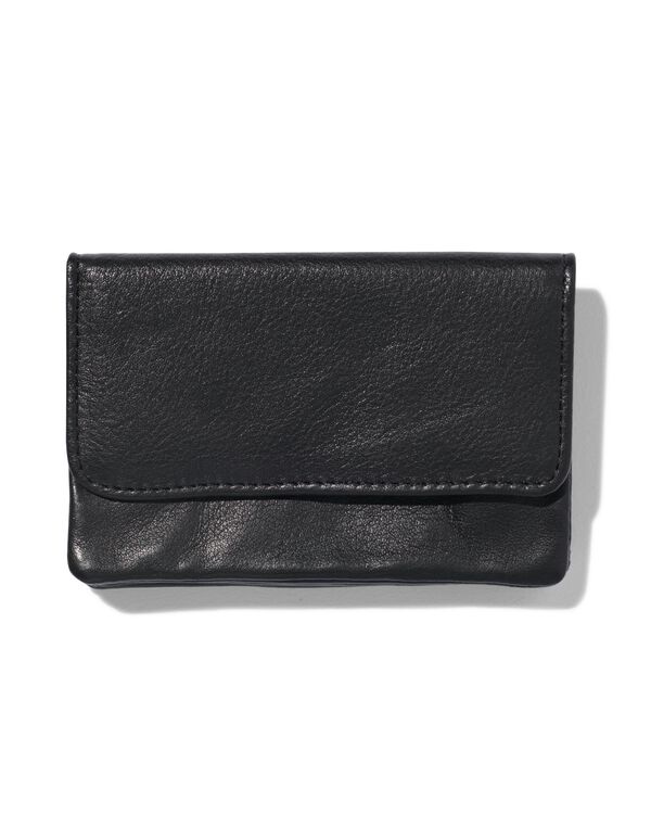 portefeuille à fermeture éclair en cuir noir avec blocage RFID - 18140001 - HEMA