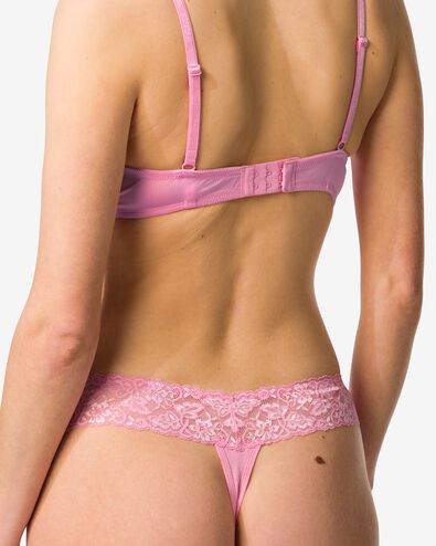 string femme coton et dentelle rose rose - 19601954PINK - HEMA