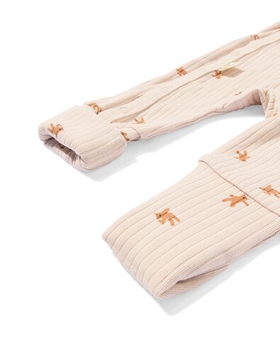 Newborn-Strampler zum Mitwachsen, LENZING&trade; ECOVERO&trade;, gerippt, B&auml;ren ecru - 33428820ECRU - HEMA