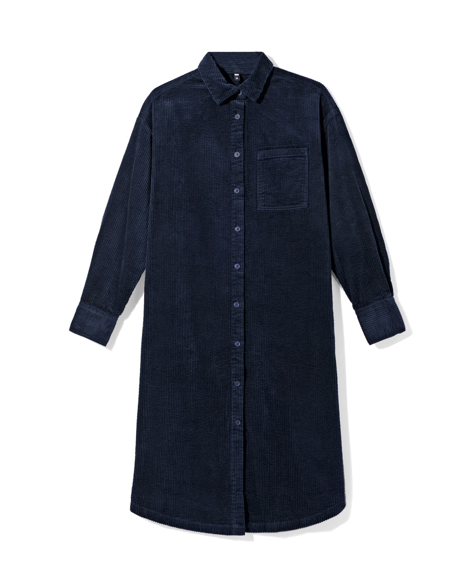 damesjurk Lena corduroy blauw - 36203370BLUE - HEMA