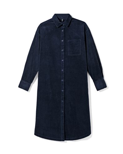 damesjurk Lena corduroy blauw - 36203370BLUE - HEMA