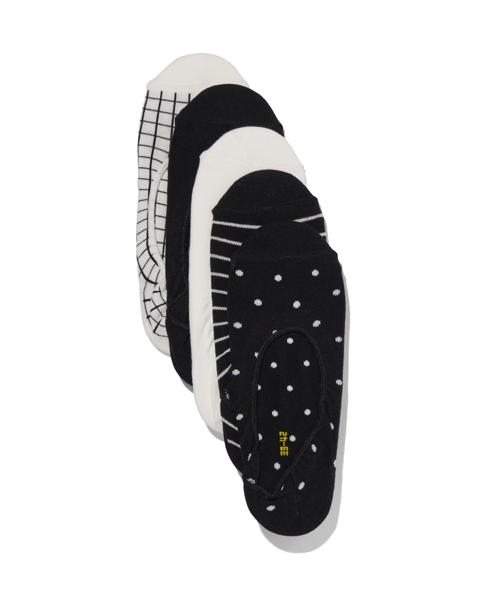 damesfooties met katoen - 5 paar zwart zwart - 4290365BLACK - HEMA