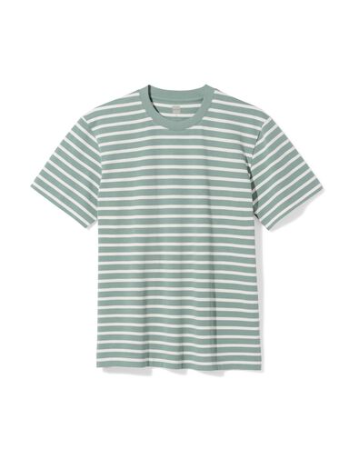 heren T-shirt Elias relaxed fit strepen lichtgroen lichtgroen - 2129810LIGHTGREEN - HEMA