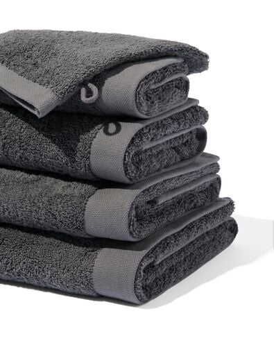 gant de toilette - qualit&eacute; h&ocirc;tel tr&egrave;s douce - gris fonc&eacute; uni - 5220034 - HEMA