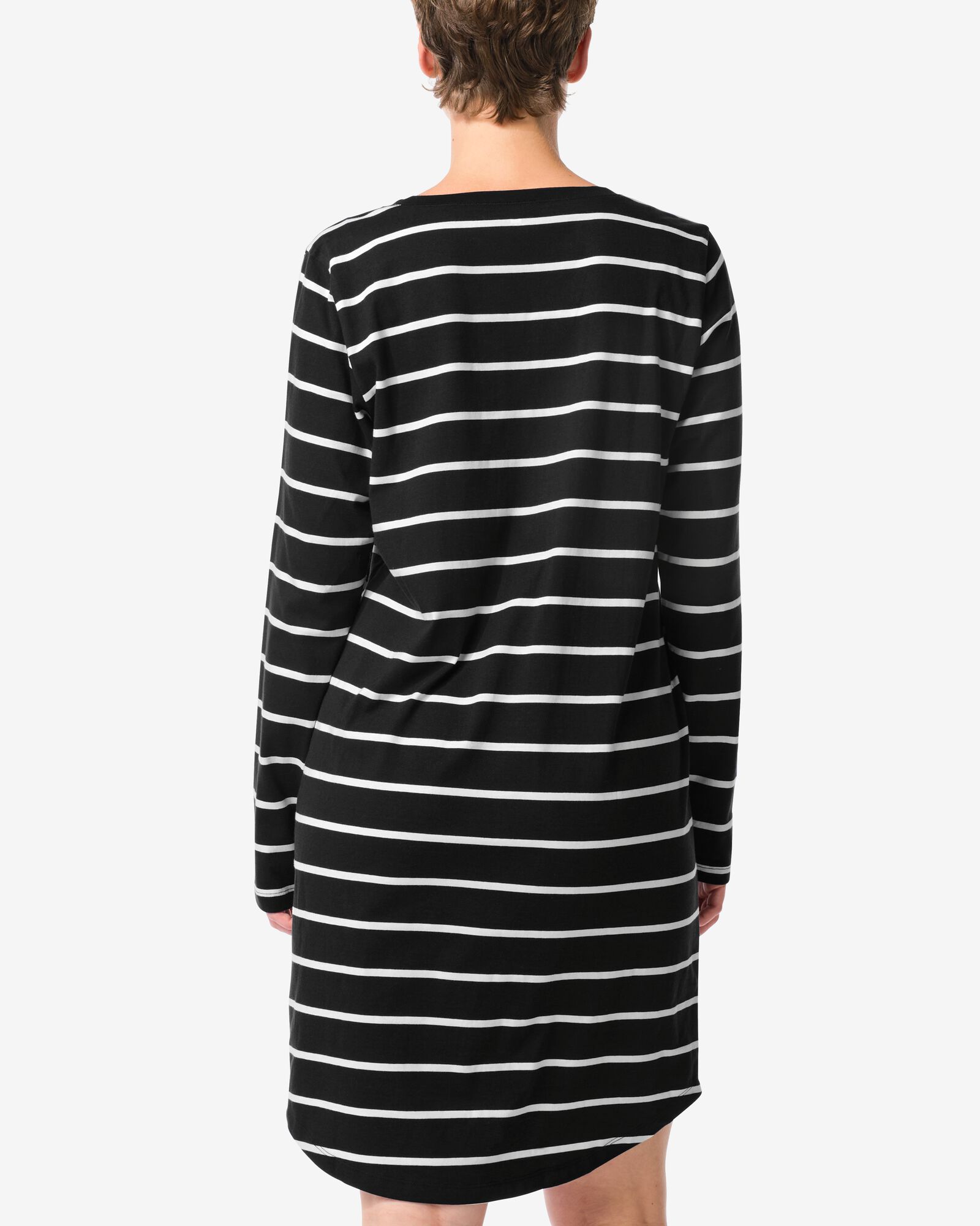 chemise de nuit femme rayures noir/blanc noir/blanc - 23407530BLACKWHITE - HEMA