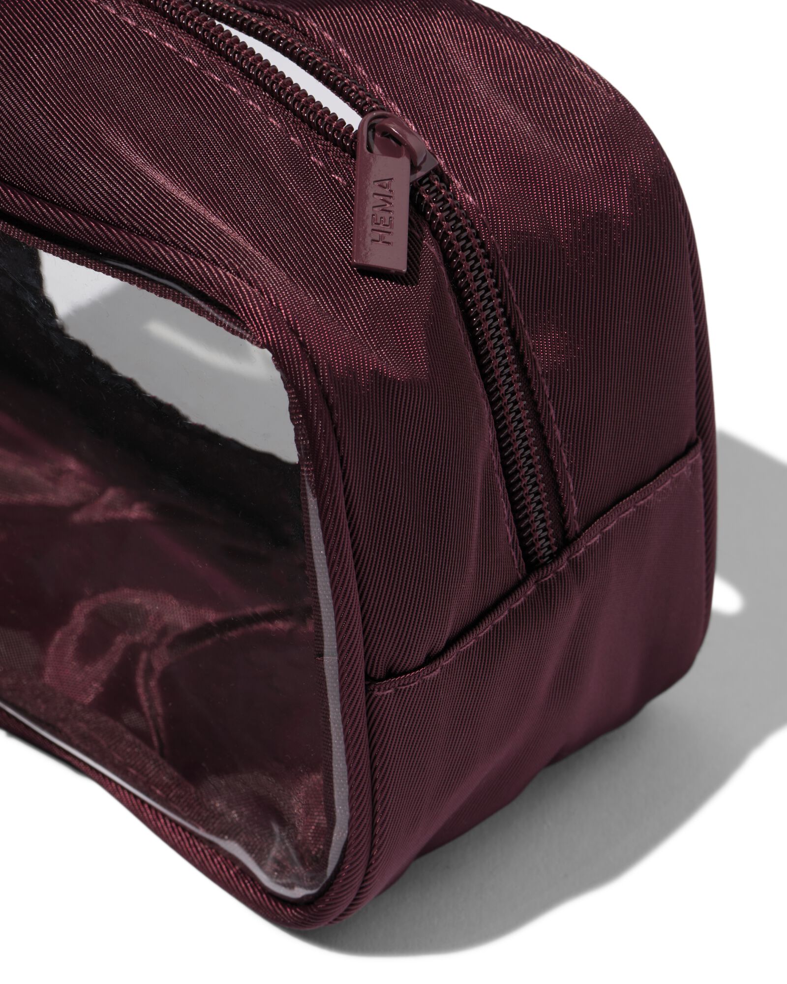 Kulturbeutel 12 &times; 18 cm transparent Bordeaux - 11890727 - HEMA