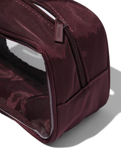 Kulturbeutel 12 &times; 18 cm transparent Bordeaux - 11890727 - HEMA