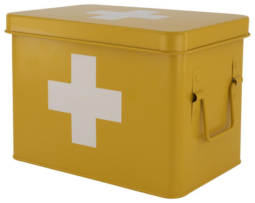 Medikamentenbox, 22 x 16 x 16 cm, ockergelb - 80300145 - HEMA