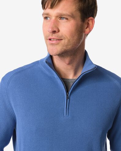 Herrenpullover Kick, Ripp mittelblau mittelblau - 2172030MIDBLUE - HEMA