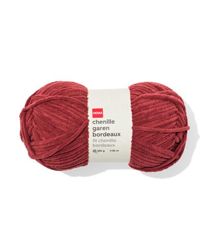 Chenillegarn, 100 g, 110 m, Bordeauxrot - 60702880 - HEMA